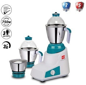 Cello Crysta 750-Watt Mixer Grinder with 3 Jars for Rs.2799 – Amazon
