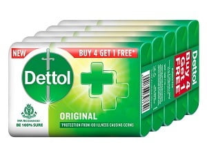 Dettol Original Germ Protection Bathing Soap bar, 125gm x 5 worth Rs.322 for Rs.279 – Amazon