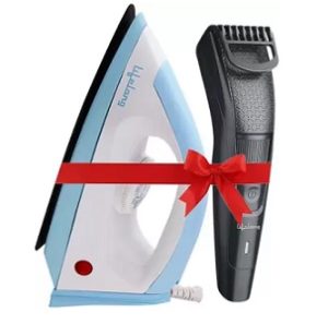 Lifelong LLCMB06 1100 W Dry Iron with Men's Trimmer