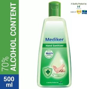 Mediker Alcohol Based Instantly Kills 99.9% Germs Hand Sanitizer (500 ml) for Rs.174 @ Flipkart