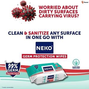Neko 99% Germ Protection Wipes for Multi-surfaces – 160 wipes for Rs.269 @ Amazon