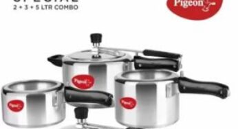 Pigeon Special Combi 2 L 3 L 5 L Induction Bottom Pressure Cooker for Rs.1899 – Amazon