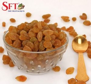 SFT Raisins Golden Organic (Kishmish) Seedless , Dry Grapes 1 Kg