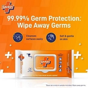 Savlon Germ Protection Wet Wipes – 72 Wipes for Rs.163 @ Amazon