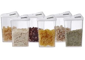 Solimo Plastic Storage Containers with Sliding Mouth (Set of 6, 1100ml each) for Rs.469 – Amazon