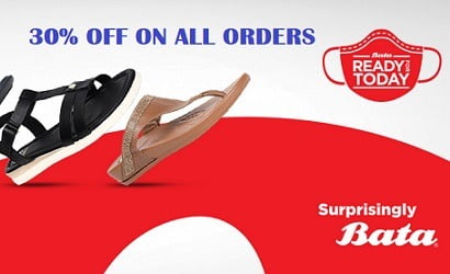 Bata Footwear – Get 30% Off on All Orders @ Bata
