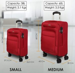 AGARO Apollo Set of 2 (56cm + 68cm) Polyester Softsided Suitcase for Rs.4159 @ Amazon