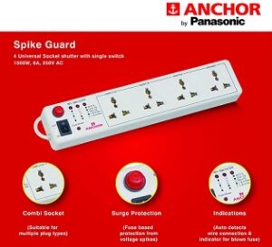 Anchor by Panasonic Spike Guard 4-Way Socket for Rs.405 @ Amazon (Limited Period Deal)