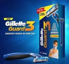 Gillette Guard 3 Shaving Combo (1 Razor + 8 Cartridges)