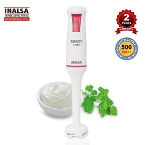 Inalsa Hand Blender Robot 5.0 SS-500W with Super Silent DC Motor