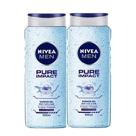 NIVEA MEN Pure Impact Shower Gel (2 x 500 ml)
