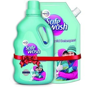 Safewash Woolen Liquid Detergent by Wipro, 1L Bottle + 1L Pouch