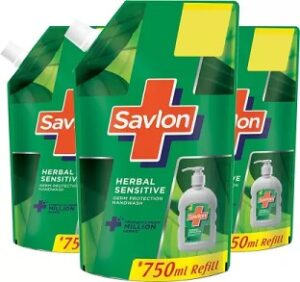 Savlon Herbal Sensitive Hand Wash Pouch (3 x 750 ml) for Rs.238 @ Amazon