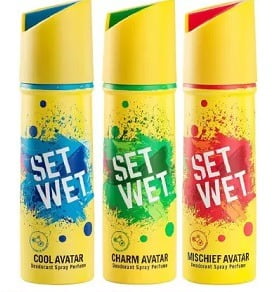 Set Wet Cool, Charm and Mischief Avatar Deodorant Spray - For Men (150mlx 3)