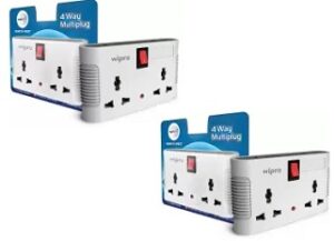Wipro 4 way multi plug with 2 universal sockets (Pack of 2)