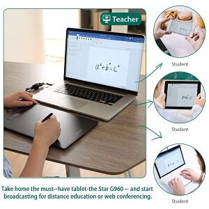 XP-Pen Star G960 Graphic Tablet (8.35X5.33 inch Working Area|8192 Levels of Pressure Sensitivity|Battery Free Stylus)