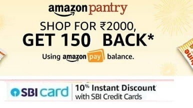 Amazon Pantry Freedom Sale: Shop Grocery for Rs.2000 & Get Rs.150 Cashback