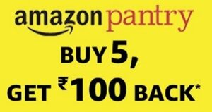 Amazon Pantry – Buy 5 Products & Get Rs.100 Back