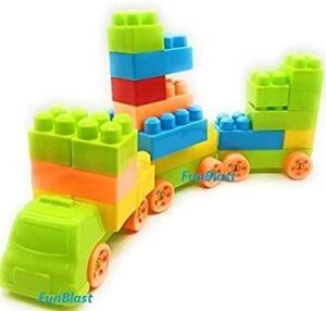 FunBlast Building Blocks for Kids with Wheel 50 PCS Bag Packing