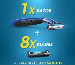 Gillette Guard 3 Shaving (1 Razor + 8 Cartridges) worth Rs.340 for Rs.238 @ Amazon