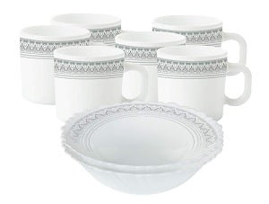 Larah by Borosil Classic Opalware Snacks Set 8-Pieces for Rs.382 @ Amazon