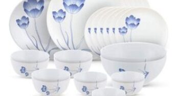 Larah by Borosil – Moon Series Tulip 33 Pieces Opalware Dinner Set worth Rs.3955 for Rs.1685 @ Amazon