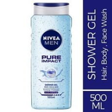 NIVEA MEN Pure Impact Shower Gel, 500ml, (Hair, Face & Body Wash)