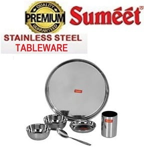 Sumeet Stainless Steel Tableware upto 42% off + Extra 5% Off @ Amazon