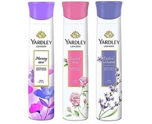 Yardley London Refreshing Deo Body Spray for Women 150ml (Pack of 3)