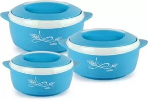 Cello Sapphire Pack of 3 Thermoware Casserole Set (500 ml, 1000 ml, 1500 ml)