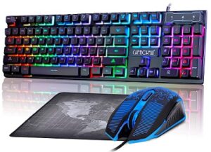 Gaming LED Wired Keyboard and Emitting Character 3200DPI USB Mouse Combo