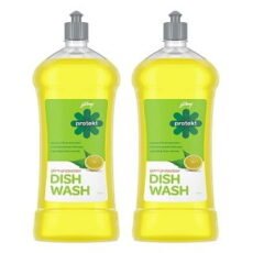 Godrej Protekt Germ Protection Dish Wash Liquid Gel Lime (750ml x 2)