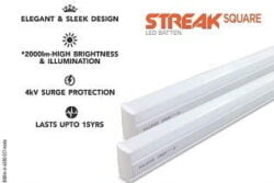 Halonix Streak Squar 20-Watt LED Batten (Pack of 2)
