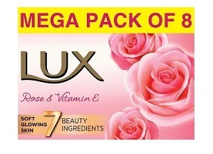 Lux Rose & Vitamin E Beauty Soap Bar Pack (8 x 150g) worth Rs.386 for Rs.324 @ Amazon