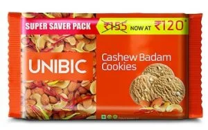 Unibic Cashew Badam Cookies, 500 g for Rs.75 @ Amazon Fresh