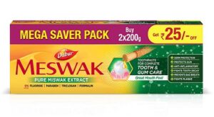 Dabur Meswak Toothpaste (200g x 2) for Rs.145 @ Amazon