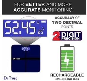Steal Deal: Dr.Trust (USA) Executive Rechargeable Digital Weighing Scale with Temperature Display for Rs.699 @ Flipkart