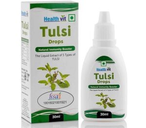 Healthvit Tulsi Drops- Concentrated Extract of 5 Rare Tulsi for Natural Immunity Boosting & Cough and Cold Relief