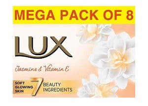 Lux Jasmine & Vitamin E Beauty Soap Bar (150g x8) worth Rs.320 for Rs.270 @ Amazon