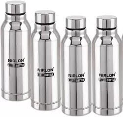 Nirlon Single Wall Stainless Steel Fridge and Sports Water Bottle 1000 ml (Pack Of 04)