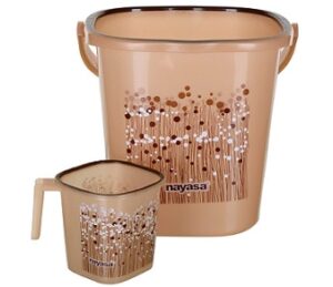 Nayasa 2 Piece Plastic Bathroom Bucket and Mug