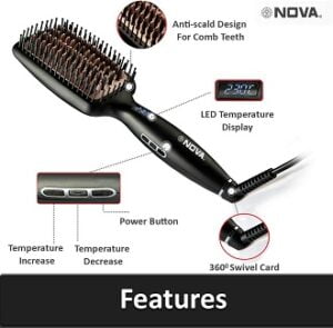 Nova NHS 904 Hair Heated Straightening Brush