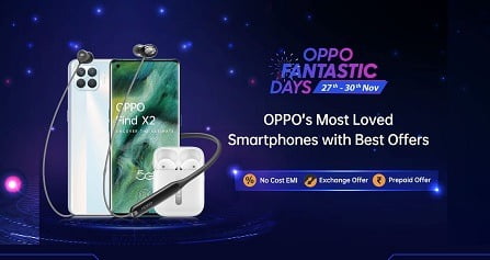 Oppo Fantastic Days Offer on Mobile @ Amazon (27th – 30th Nov’20)