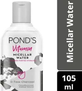 Ponds Vitamin Micellar Water D-Toxx Charcoal Makeup Remover (105 ml)