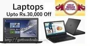 Amazon Great Indian Festival: Heavy Discount on Laptops (upto Rs. 30000 Off + 10% Extra off with HDFC Debit / Credit Card)