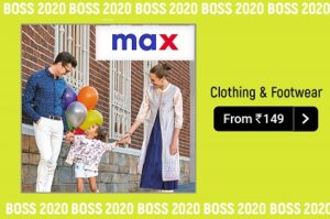 Max Clothing & Footwear starts from Rs.149 + 10% Extra Off @ Amazon