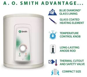 AO Smith HSE-VAS-X-025 Storage 25 Litre Vertical Water Heater (Geyser) 5 Star for Rs.7499 – Amazon