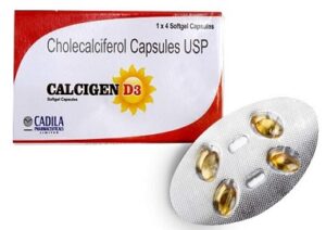 CADILA (Vitamin D3-Cholecalciferol) 60000 IU Pack of 5 x 4 Capsules for Rs.136 @ Amazon