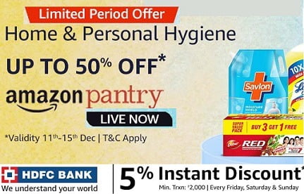 Home & Personal Hygiene up to 50% off + Bank Discount offer @ Amazon Pantry