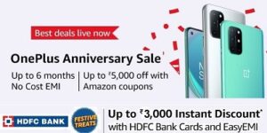 OnePlus Anniversary Sale On Mobile: Up to Rs.5000 Off +up to Rs.3000 Off with HDFC Card